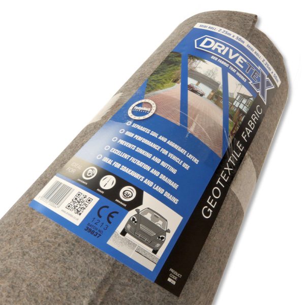 DRIVETEX Geotextile Fabric- 2.25m x 50m Roll (Folded)