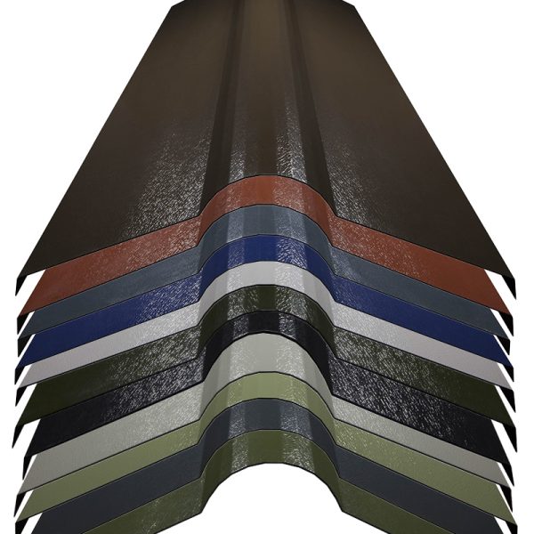 Plastisol Coated Roll-Top Ridge Cap Flashings (1830mm)
