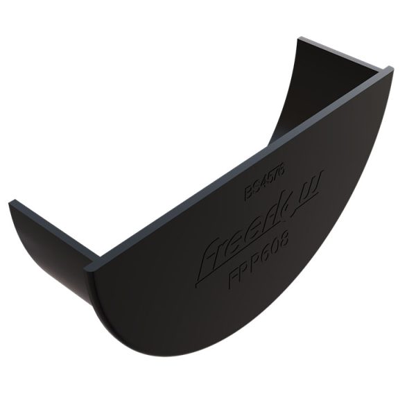 FreeFlow 112mm Half Round Gutter Internal Stopend Black (FRR608BL)